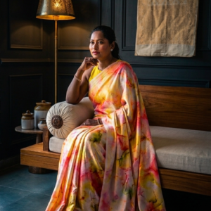 Lightweight Handloom Murshidabad Silk Saree in Multicolor Pastel Hue